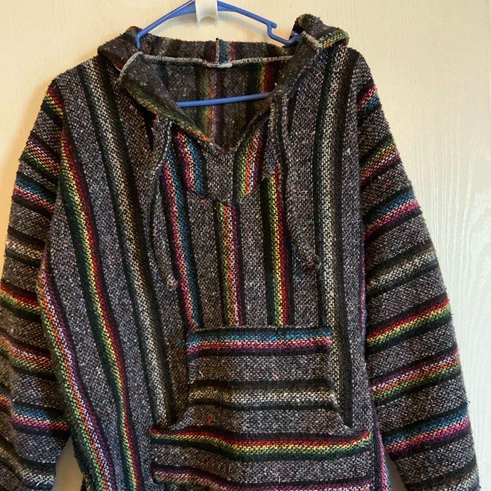 Striped color hoodie